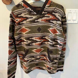 Vintage Deus Ex Machina Wool Tribal Print Hoodie